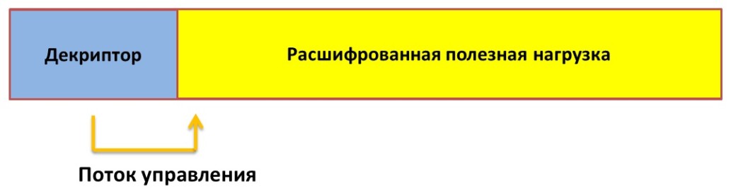 Pic. 10. Passing control to the shell code work load