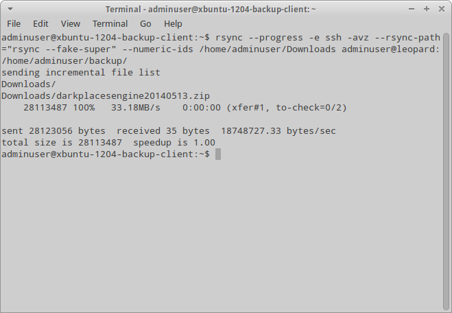 Synchronization using rsync