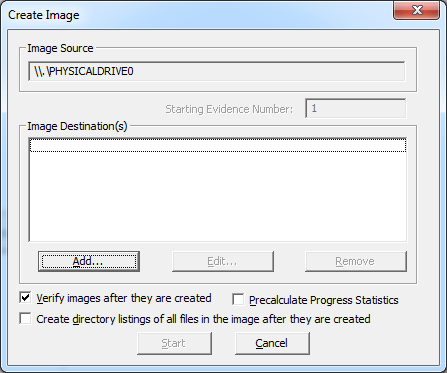 HDD imaging start menu