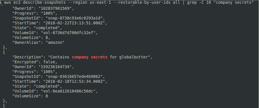 Output of the grep command Output of the grep command