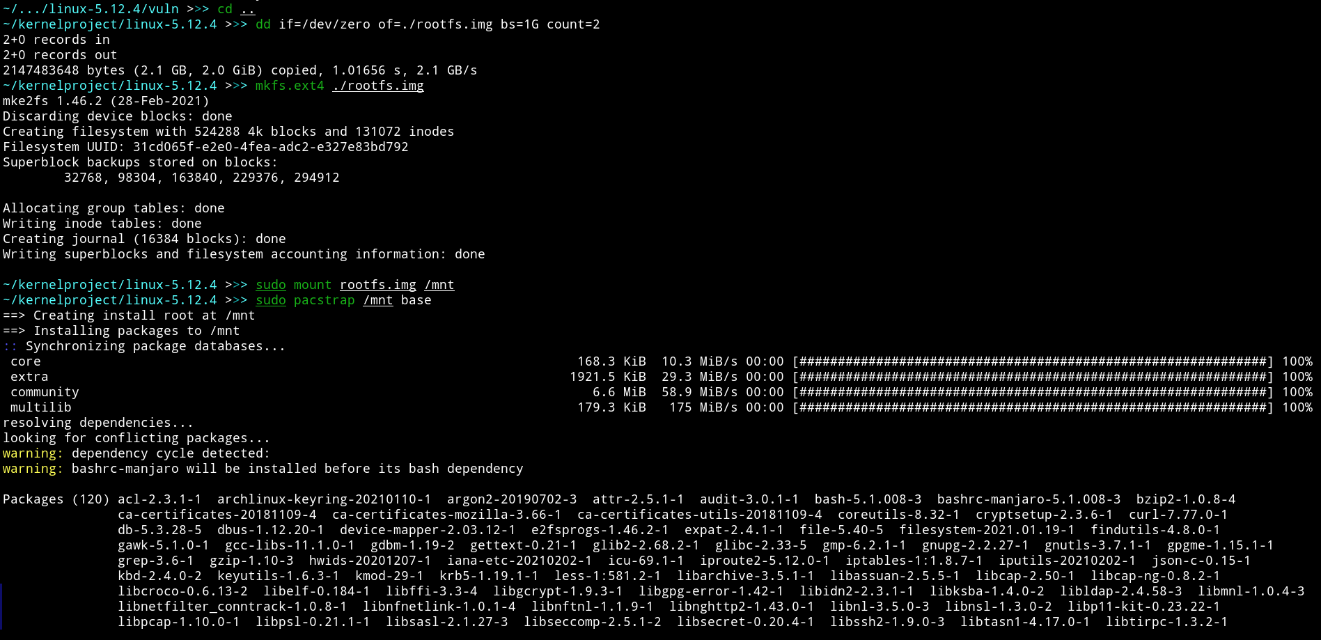 Preparing the filesystem and installing the distribution Preparing the filesystem and installing the distribution