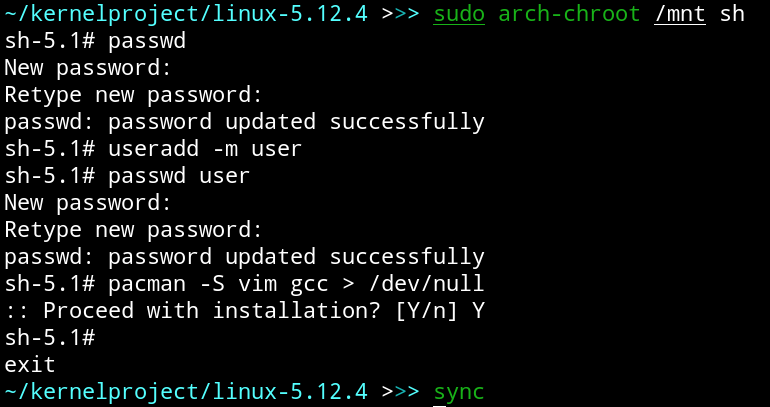 Configuring the filesystem from inside Configuring the filesystem from inside