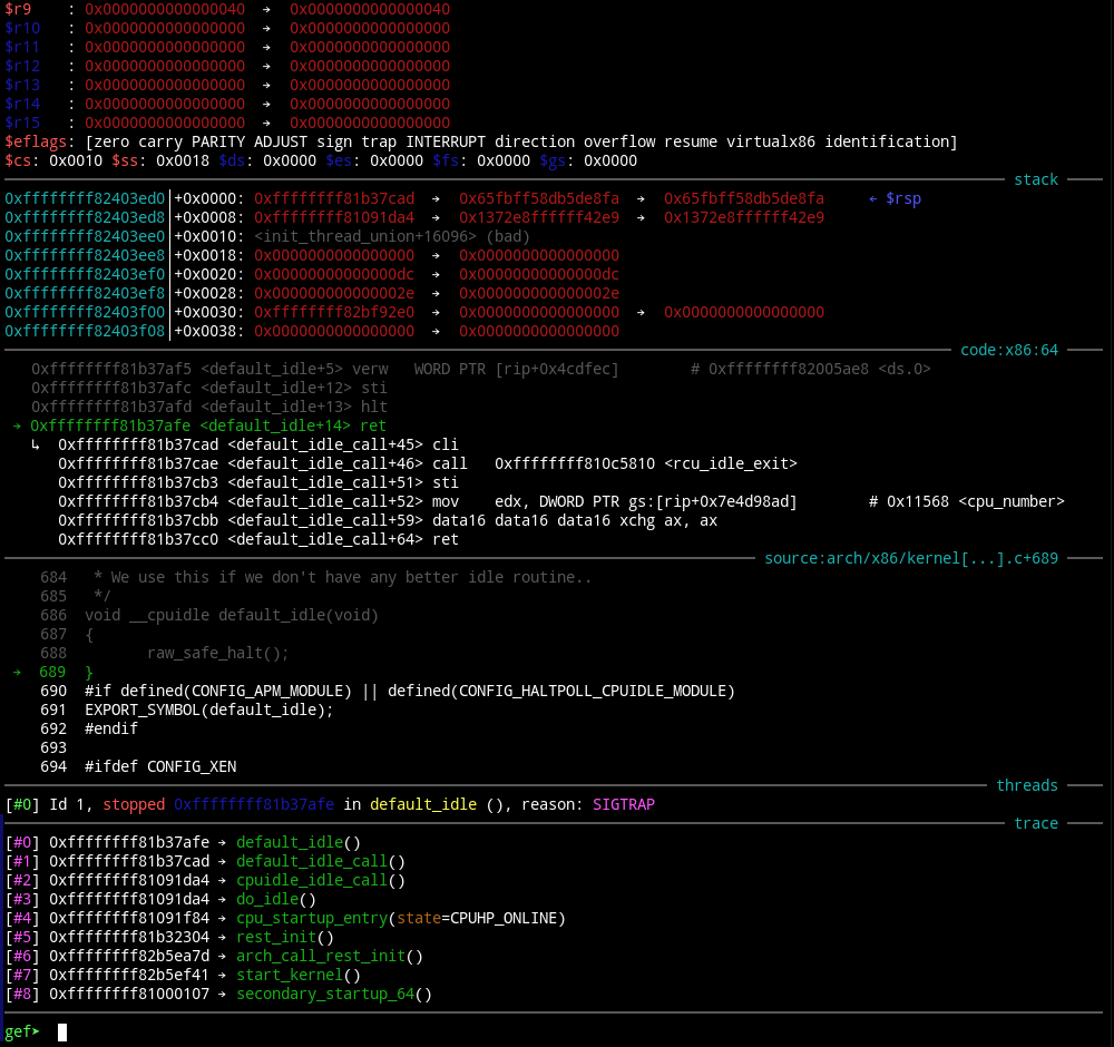 Kernel debugging in GEF Kernel debugging in GEF