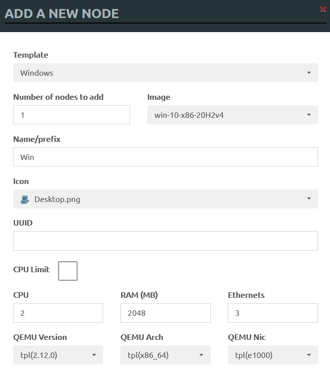 Adding a Windows node with three Ethernet ports