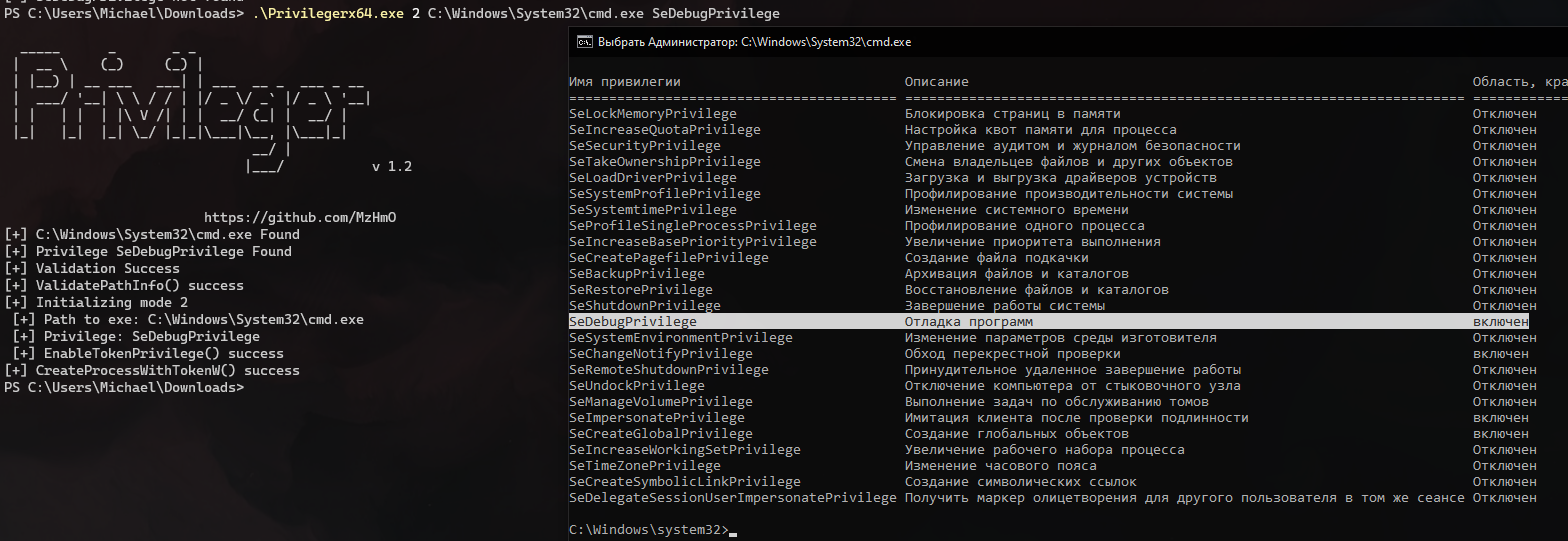 Process with required privileges started successfully Process with required privileges started successfully