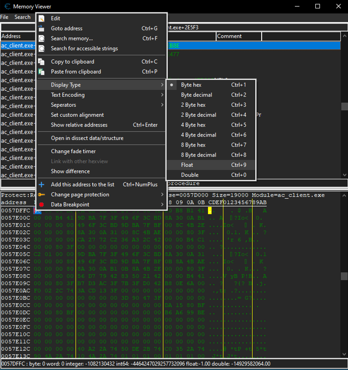 Changing display type Changing display type