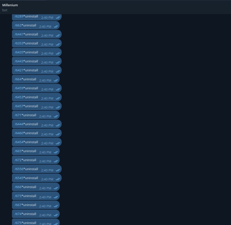 Uninstall command Uninstall command