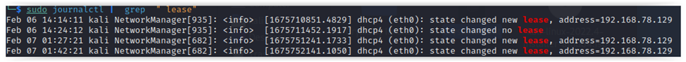 Output displays extracted DHCP addresses from the log Output displays extracted DHCP addresses from the log