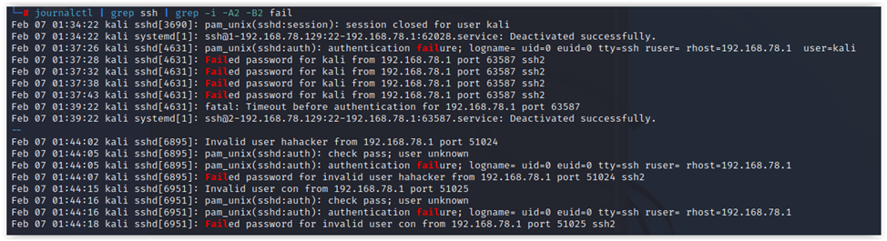 Failed SSH connections extracted from logs Failed SSH connections extracted from logs