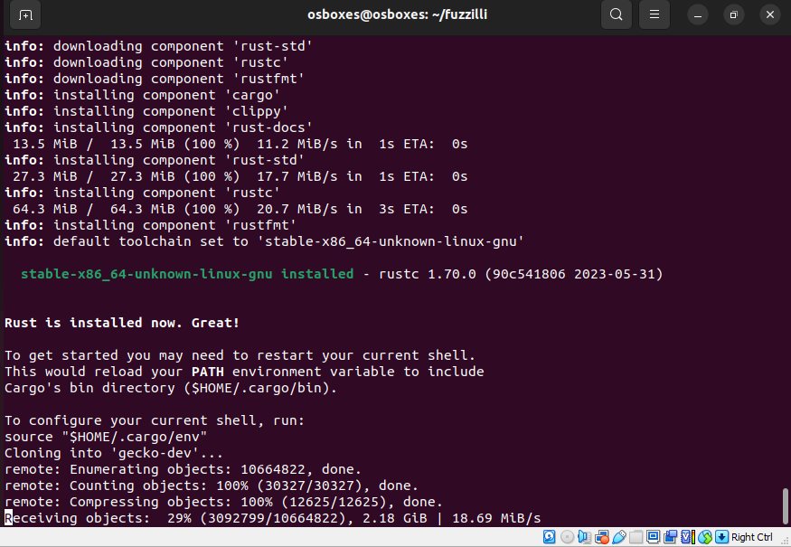 Rust installed Rust installed