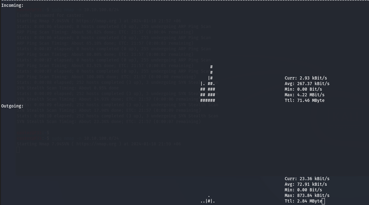Nmap operation without traffic shaping