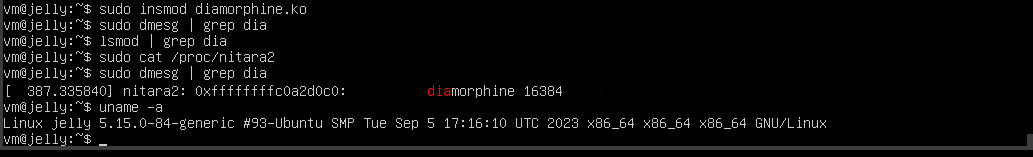 Diamorphine and nitara2 on Ubuntu 22.04