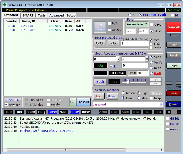 Victoria 4.47 in PIO mode Victoria 4.47 in PIO mode