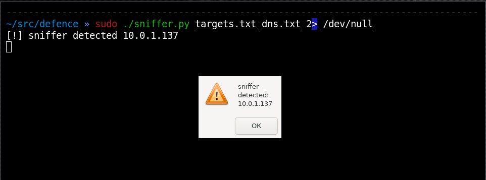 Sniffer detected Sniffer detected