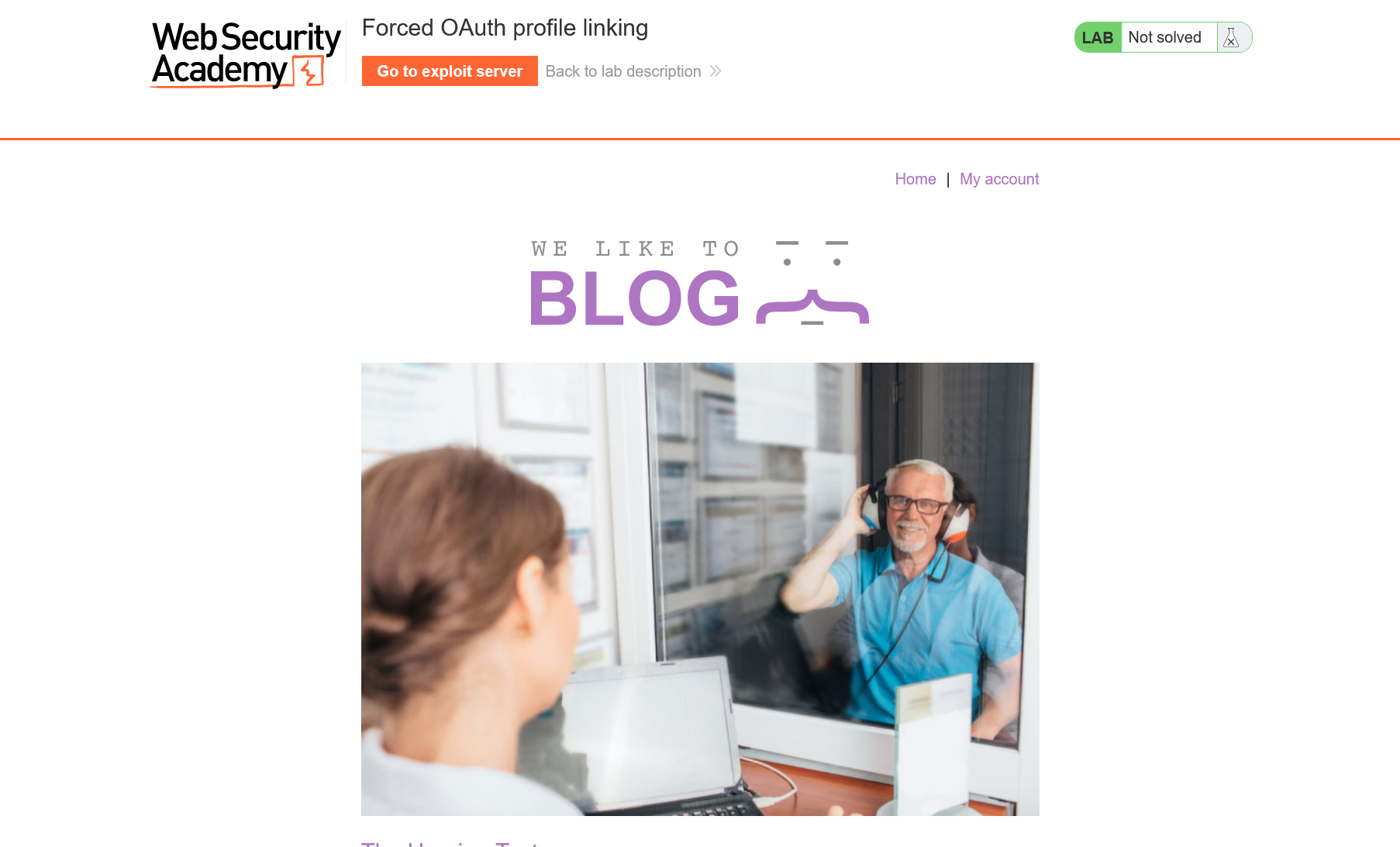 Blog main page