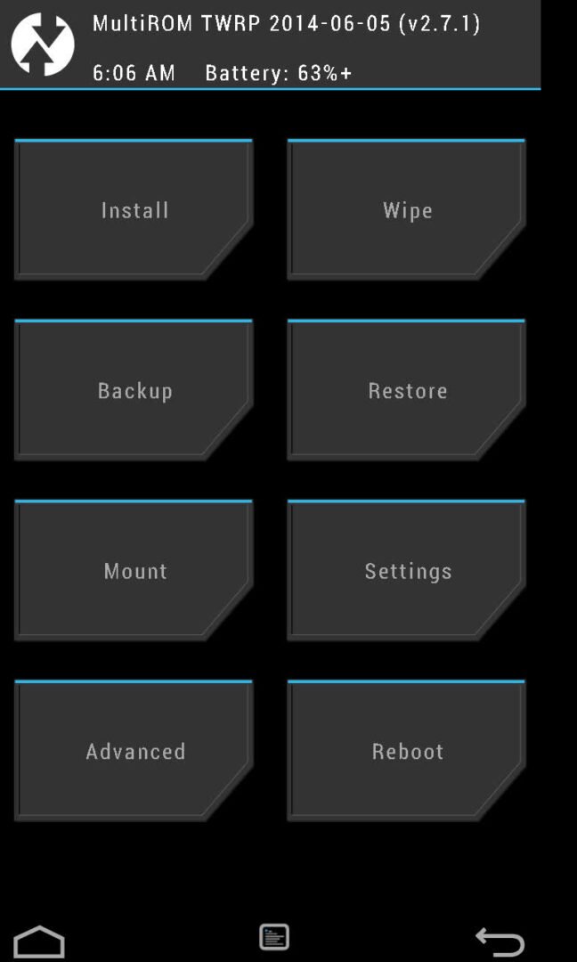 TWRP Recovery Console TWRP Recovery Console