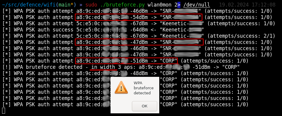 WPA PSK password spraying attack on multiple access points detected WPA PSK password spraying attack on multiple access points detected