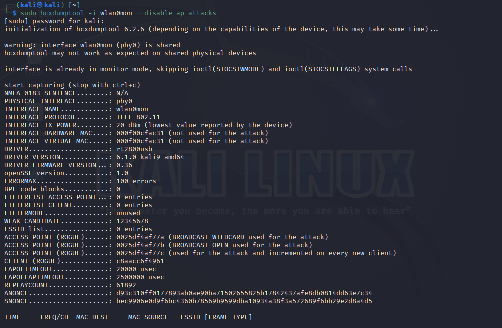 Hacker delivers a half-handshake capture attack Hacker delivers a half-handshake capture attack