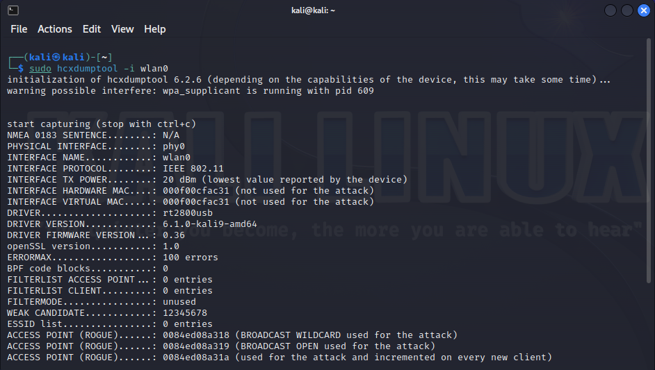 Hacker delivers a PMKID capture attack Hacker delivers a PMKID capture attack