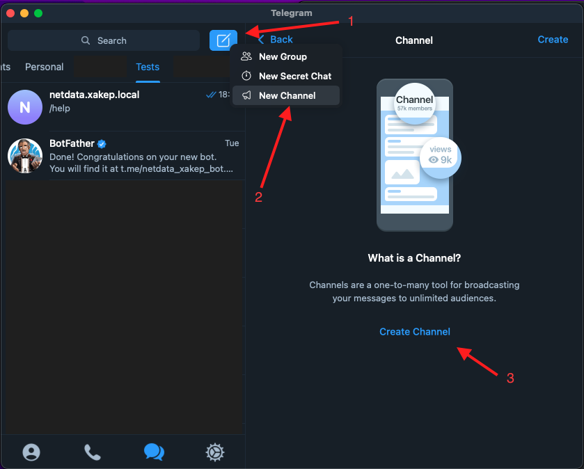 Creating a Telegram channel for notifications Creating a Telegram channel for notifications