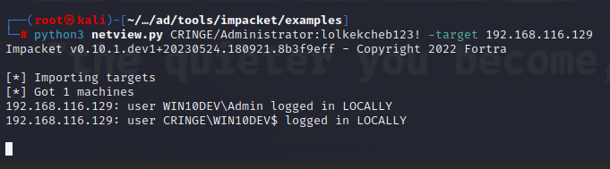 netview.py output netview.py output