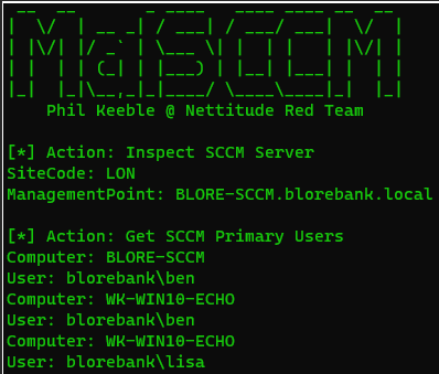 MalSCCM output MalSCCM output