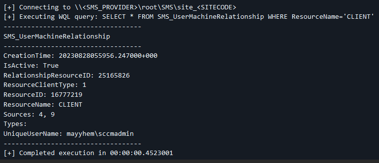 SharpSCCM output SharpSCCM output