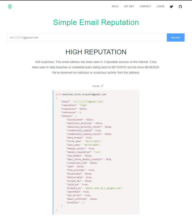Email reputation check Email reputation check