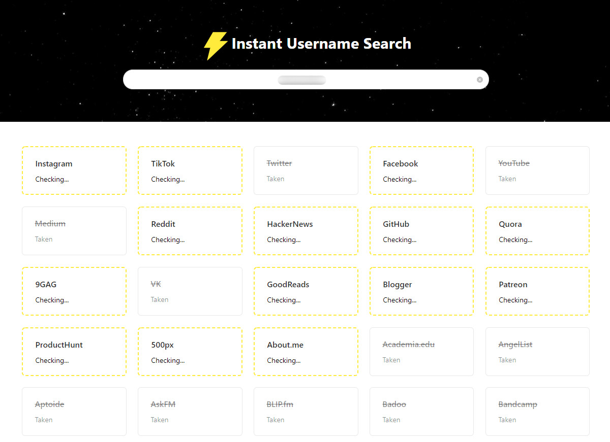 InstantUsernameSearch InstantUsernameSearch