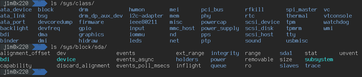 With /sys, you can not only retrieve information about devices but also manage them. With /sys, you can not only retrieve information about devices but also manage them.