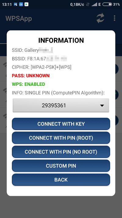 Calculated WPS PIN Calculated WPS PIN