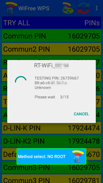 Automatic PIN brute-forcing in WiFree WPS Automatic PIN brute-forcing in WiFree WPS