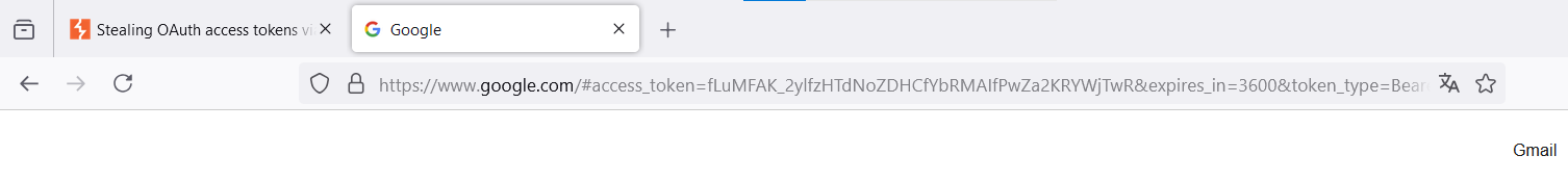 Redirect to google.com with your token Redirect to google.com with your token