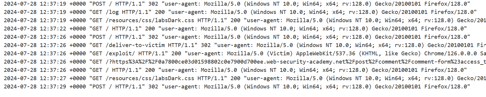Admin token in the logs Admin token in the logs