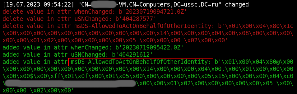 RBCD attack on computer account detected RBCD attack on computer account detected