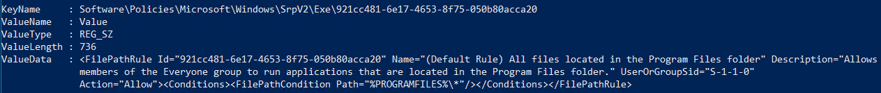An example of an AppLocker allow rule An example of an AppLocker allow rule