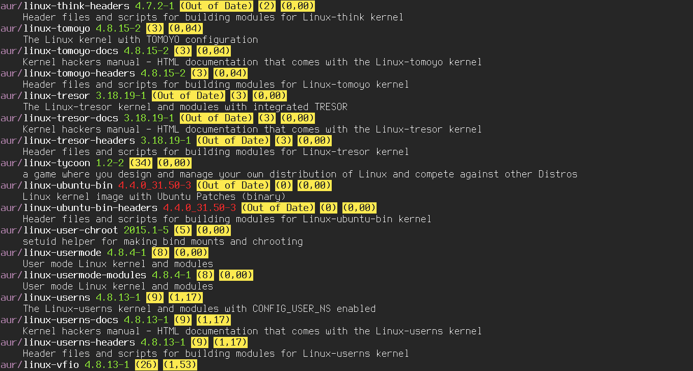 AUR offers dozens of different Linux kernel variations AUR offers dozens of different Linux kernel variations