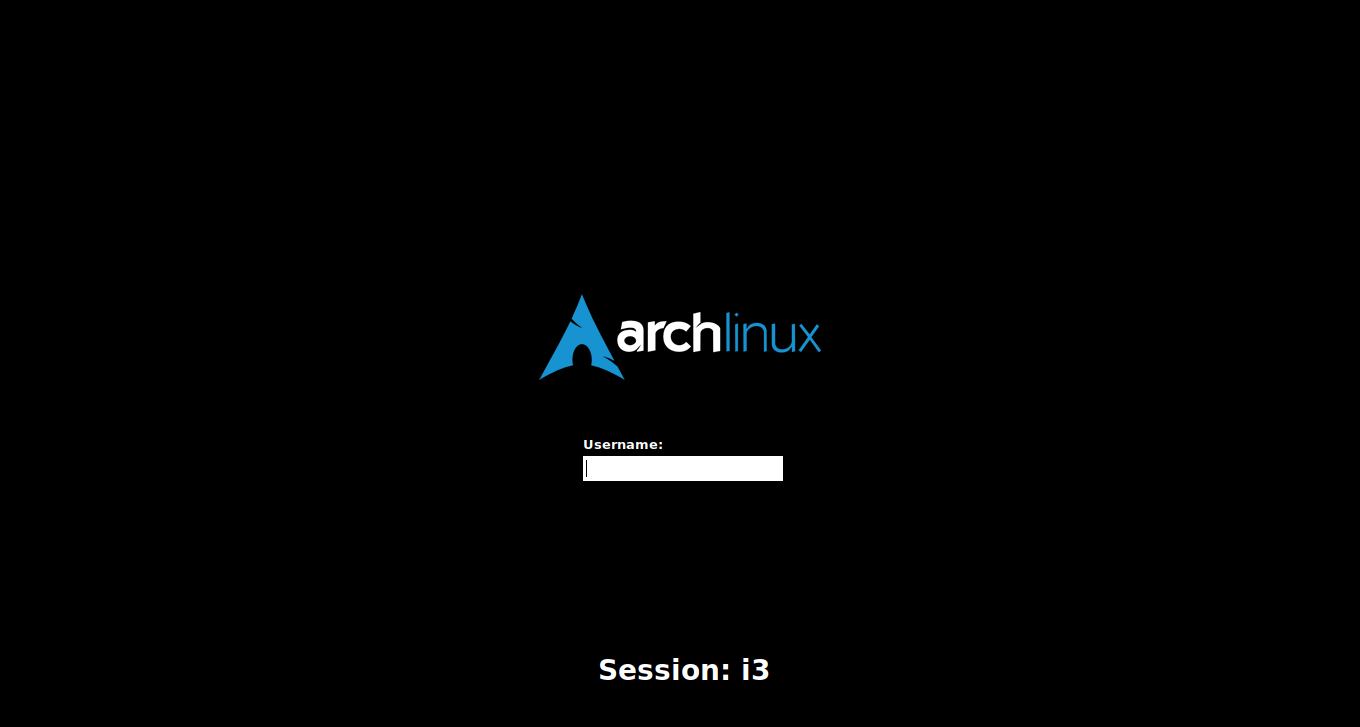 SLiM login screen SLiM login screen